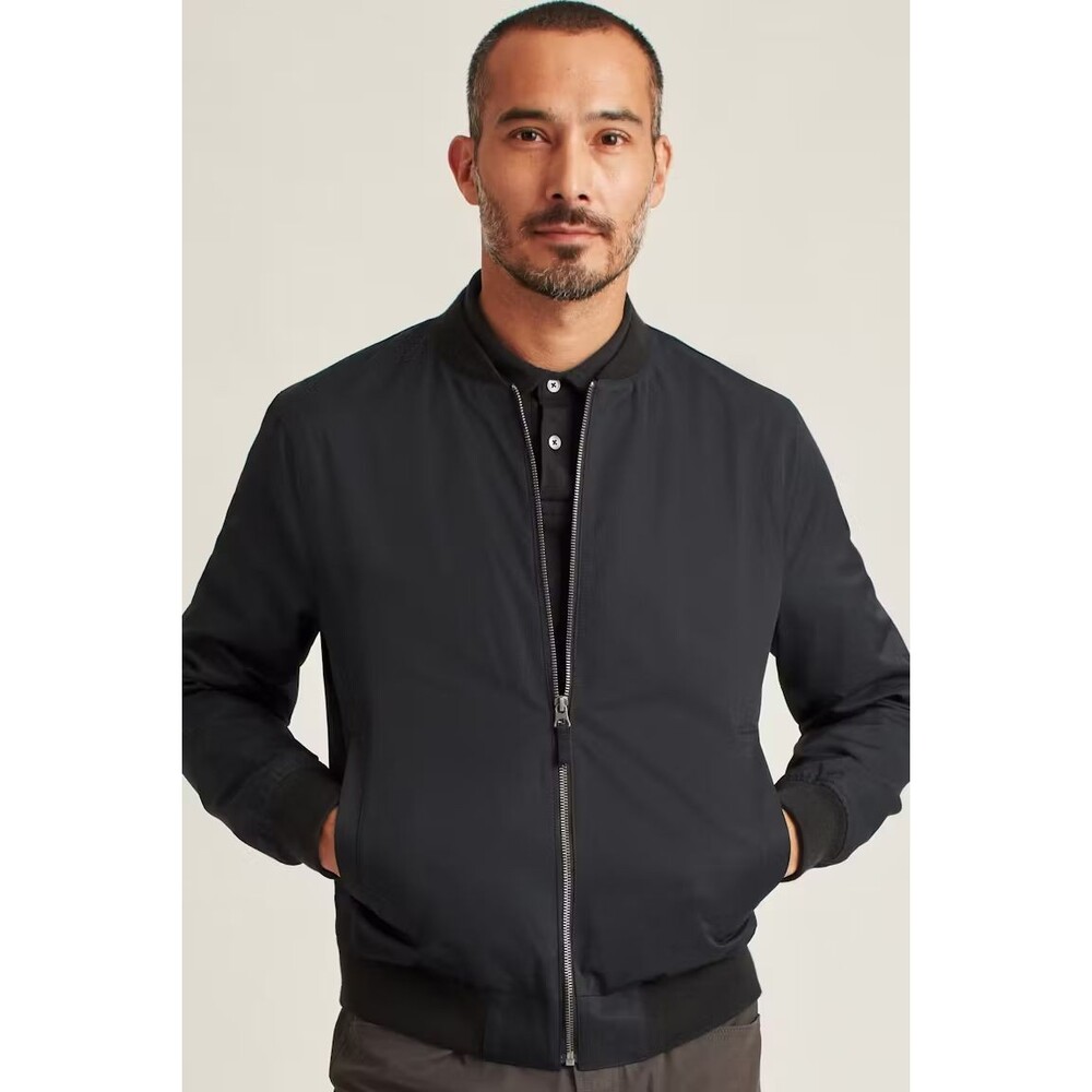 Bonobos The Boulevard Mens XXL Water Repellent Collar Bomber Jacket BLACK $189